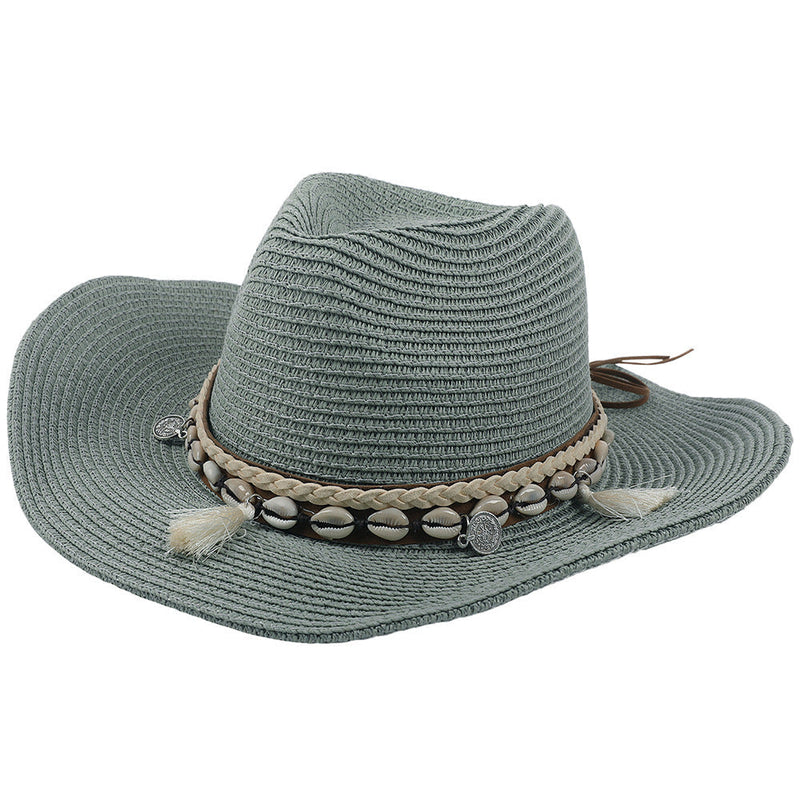 Light summer hat with shells and tassels - Jasmine-Green-State of Style