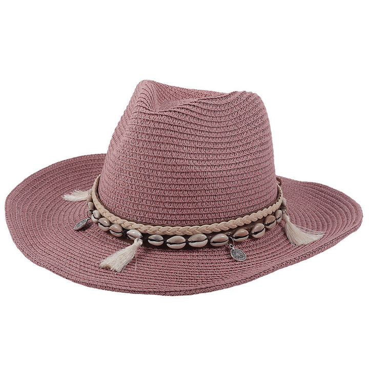 Light summer hat with shells and tassels - Jasmine-Purple-State of Style