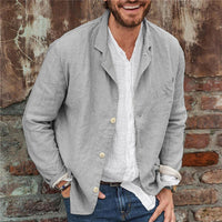 Light summer jacket made of a linen-cotton blend for men - Casper-Gray-S-State of Style