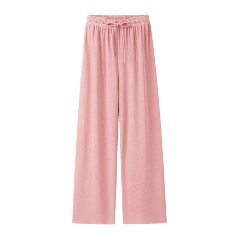 Light summer linen trousers for women – Mira-Pink-L-State of Style