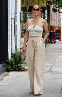 Light summer linen trousers for women – Mira-Sand-S-State of Style