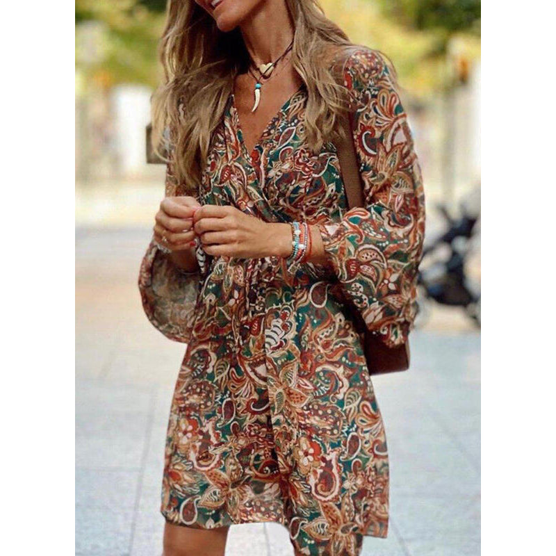 Light summer midi dress with a fitted silhouette - Elina-Brown-S-State of Style