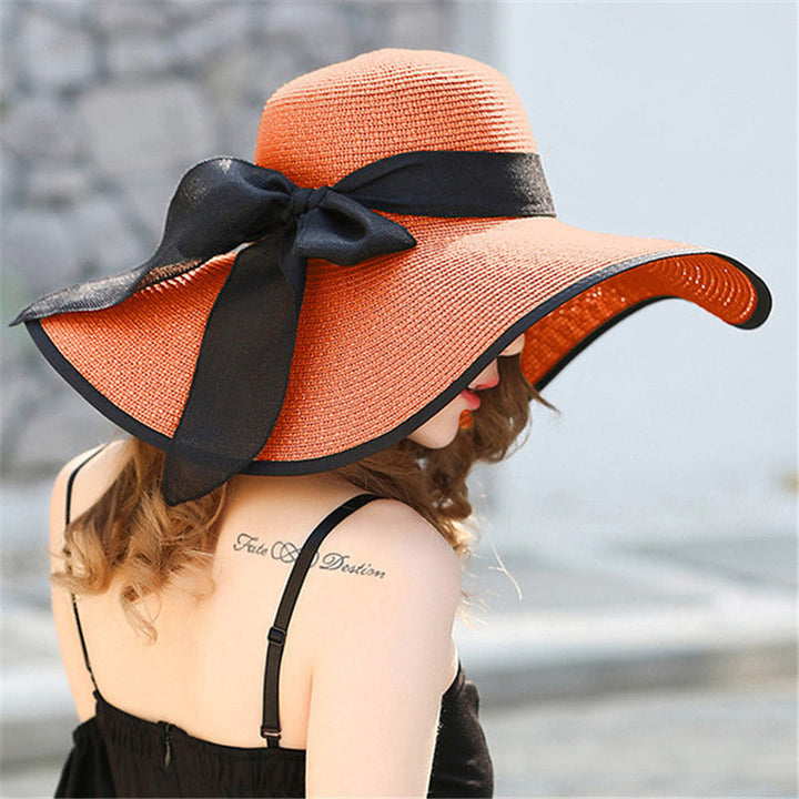 Light women's summer hat with a wide brim and stylish design – Vivian-Orange-State of Style
