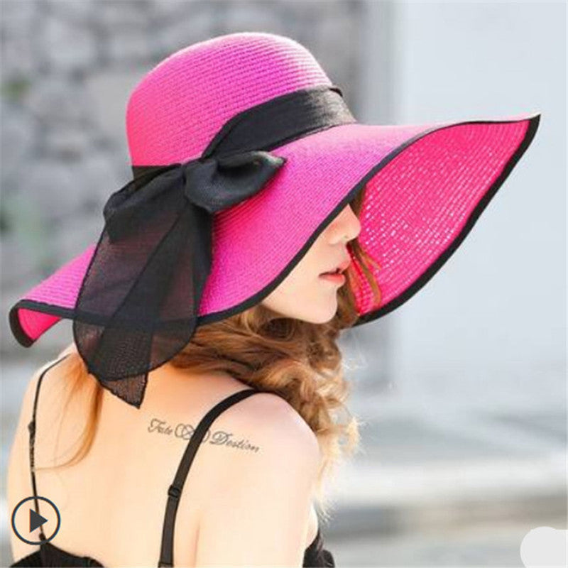 Light women's summer hat with a wide brim and stylish design – Vivian-Red/Pink-State of Style