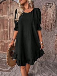 Lightweight Boho Summer Dress – Ylva-Black-S-State of Style