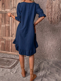 Lightweight Boho Summer Dress – Ylva-Dark blue-S-State of Style