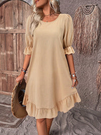 Lightweight Boho Summer Dress – Ylva-Khaki-S-State of Style