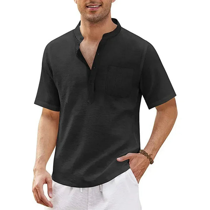 Lightweight Breathable Plus-Size Summer Shirt-Black-2XL-State of Style