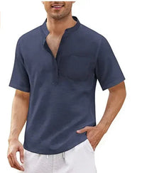 Lightweight Breathable Plus-Size Summer Shirt-Navy-2XL-State of Style