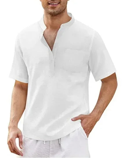 Lightweight Breathable Plus-Size Summer Shirt-White-2XL-State of Style