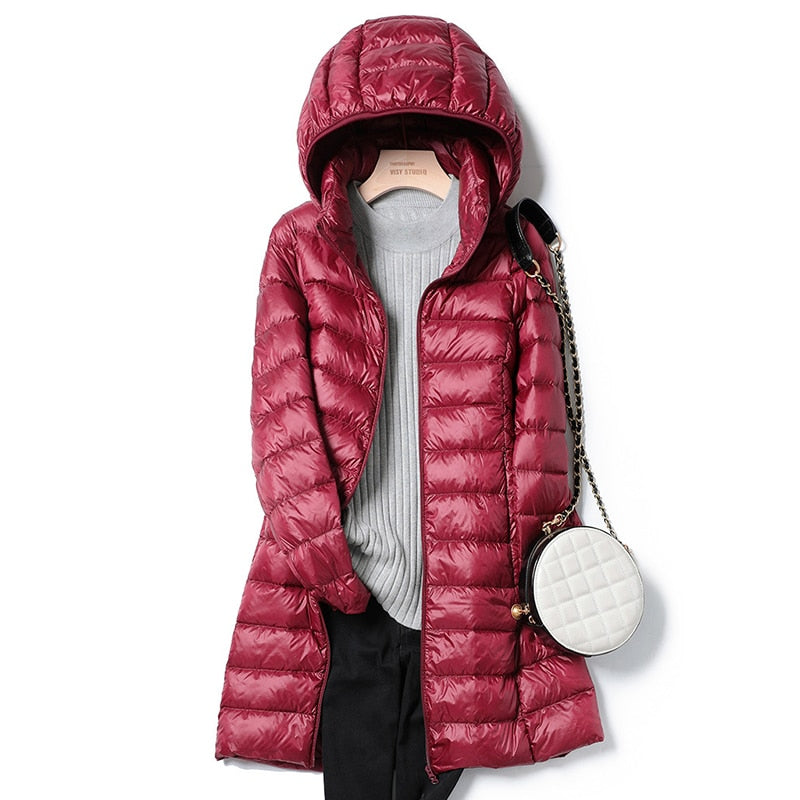 Lightweight Casual Women's Winter Jacket - Nova-Burgundy-M-State of Style