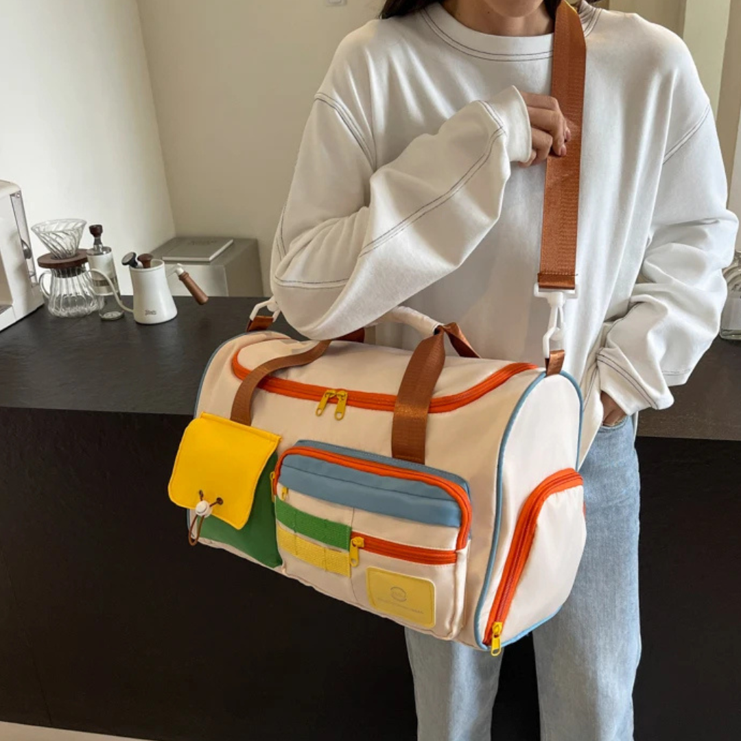 Lightweight Duffle Bag with Colour Blocks - FlexaBag-State of Style