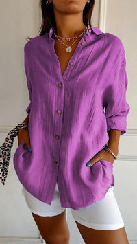 Lightweight Ladies Blouse - Elodie-Purple-S-State of Style