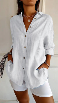 Lightweight Ladies Blouse - Elodie-White-S-State of Style