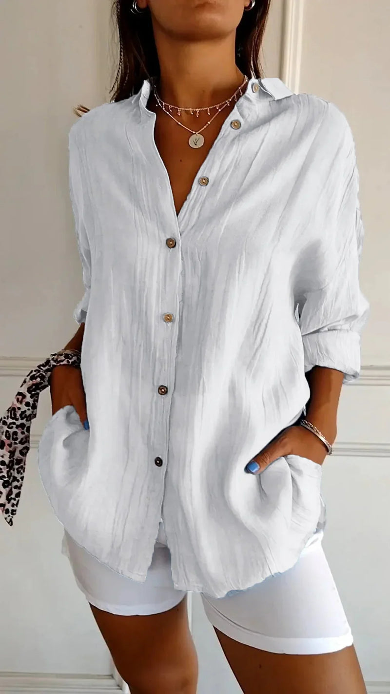 Lightweight Ladies Blouse - Elodie-White-S-State of Style