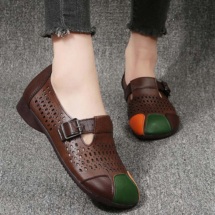 Lightweight Ladies' Sandals with Buckle – Zoë-Beige-3-State of Style