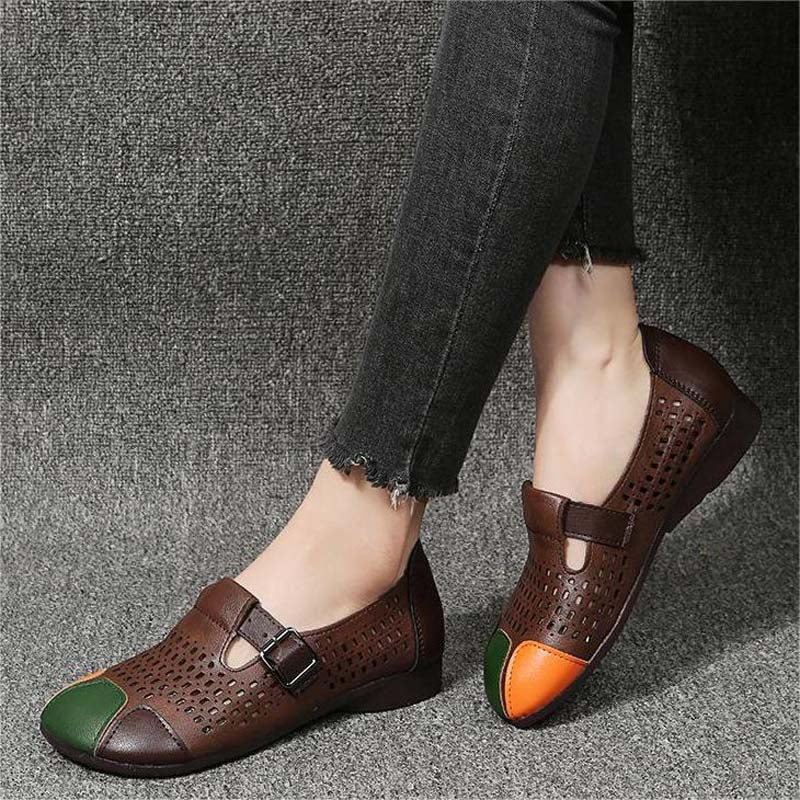 Lightweight Ladies' Sandals with Buckle – Zoë-Beige-3-State of Style