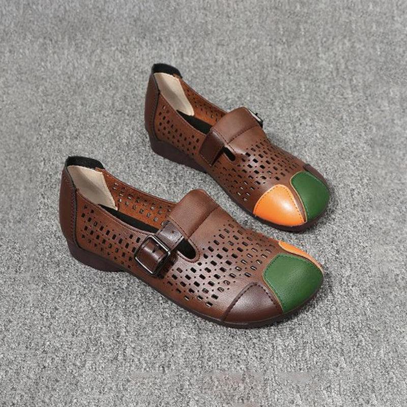 Lightweight Ladies' Sandals with Buckle – Zoë-Beige-3-State of Style