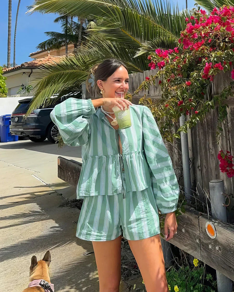 Lightweight leisure outfit for women – Solenne-Green-S-State of Style