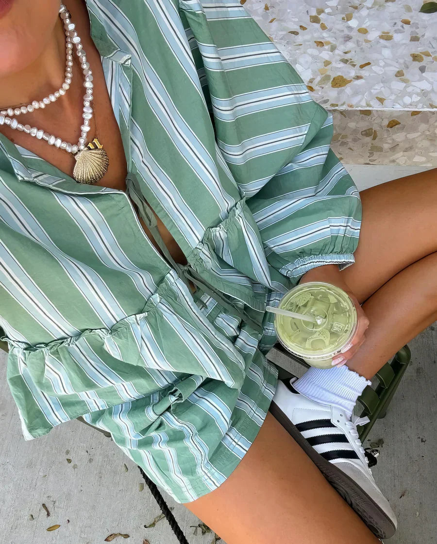 Lightweight leisure outfit for women – Solenne-Green-S-State of Style