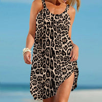 Lightweight Leopard Print Summer Dress - Noa-Light brown-S-State of Style