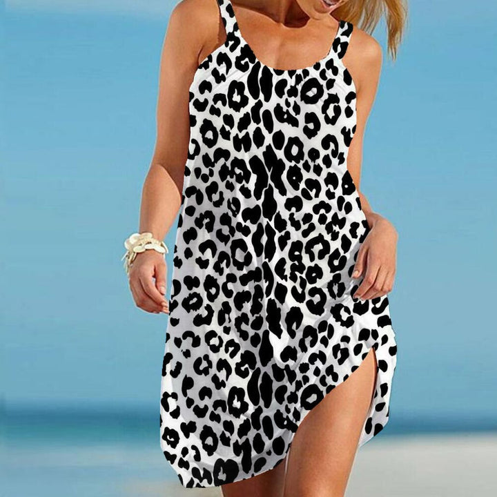 Lightweight Leopard Print Summer Dress - Noa-White-S-State of Style