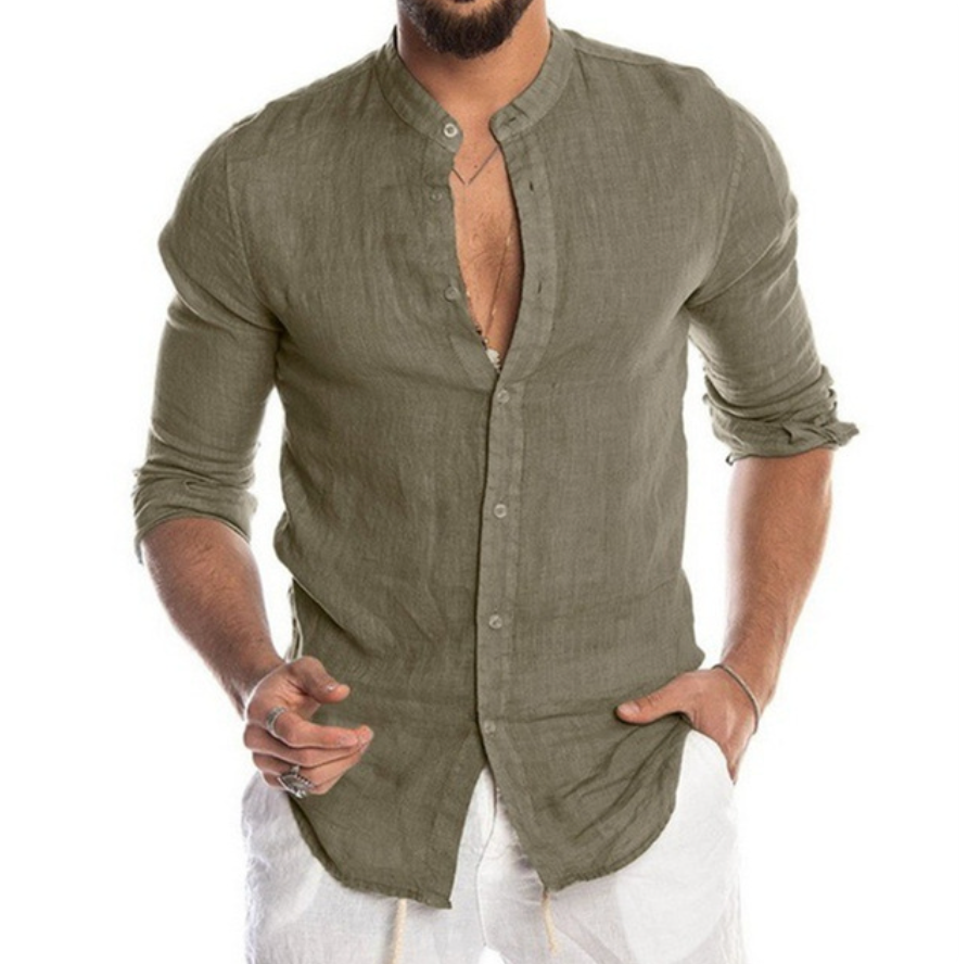 Lightweight Linen Shirt for Men - Arlo-Green-S-State of Style