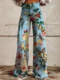 Lightweight Long Ladies Trousers - Lina-Blue Forest-S-State of Style