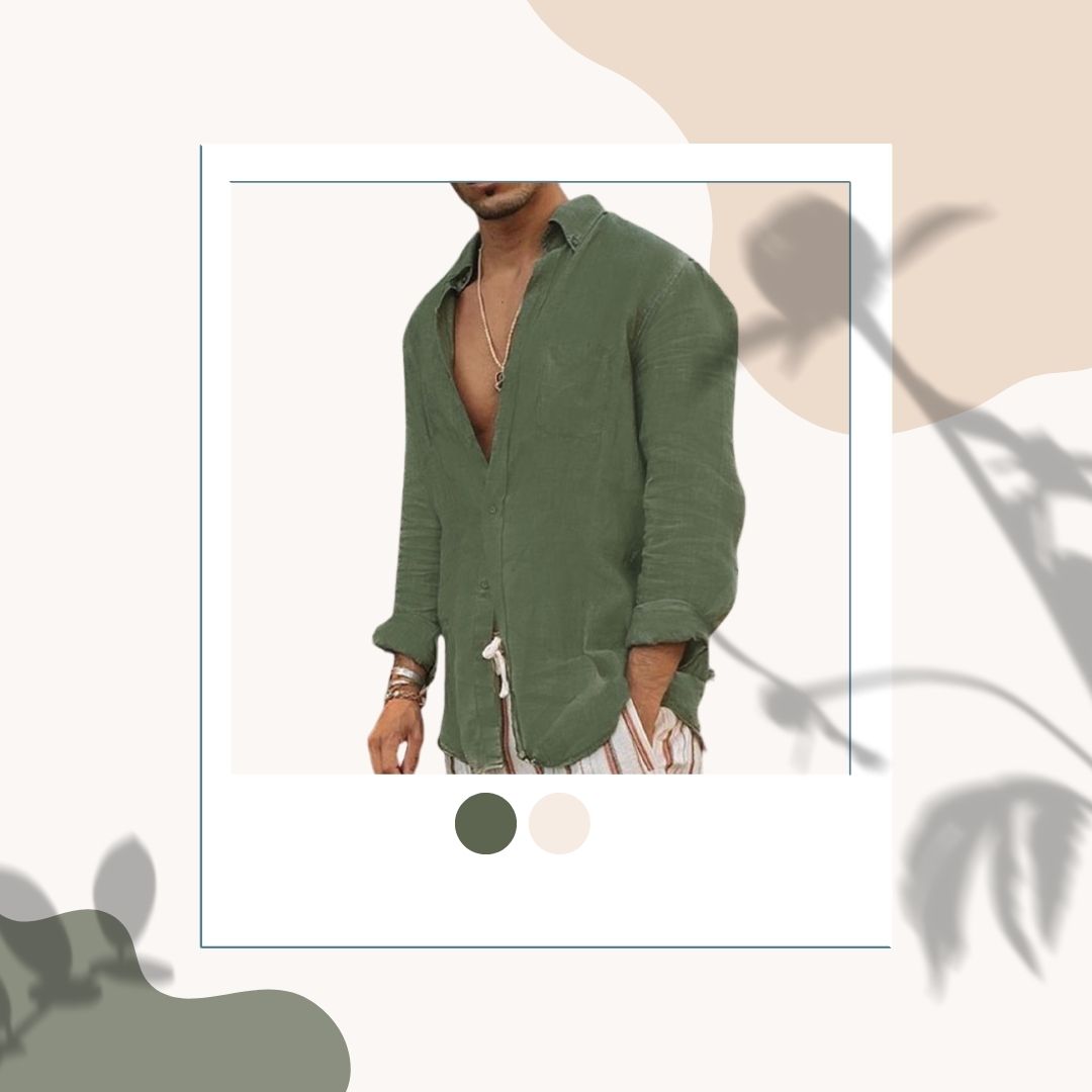 Lightweight Men's Cotton Shirt - Elias-Green-M-State of Style