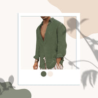 Lightweight Men's Cotton Shirt - Elias-Green-M-State of Style