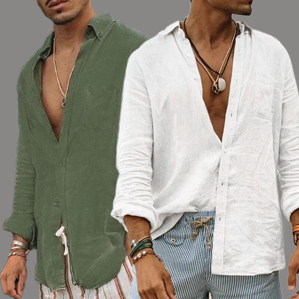 Lightweight Men's Cotton Shirt - Elias-Green-M-State of Style