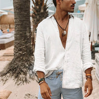 Lightweight Men's Cotton Shirt - Elias-White-M-State of Style