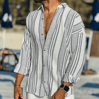 Lightweight men's summer shirt with button placket – Elias-Black-S-State of Style