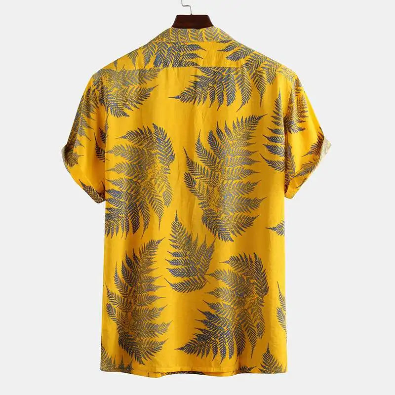 Lightweight Men's Summer Shirt with Modern Cut – Jaxon-Yellow-S-State of Style