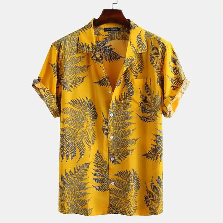 Lightweight Men's Summer Shirt with Modern Cut – Jaxon-Yellow-S-State of Style
