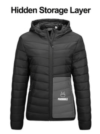 Lightweight Packable Women's Windbreaker with Hood - Aria-Black-XS-State of Style