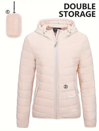 Lightweight Packable Women's Windbreaker with Hood - Aria-Light Pink/Grey-XS-State of Style
