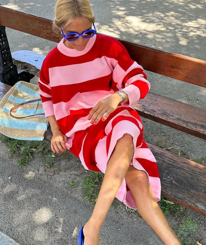 Lightweight Striped Summer Dress with Loose Fit – Malou-XS-State of Style