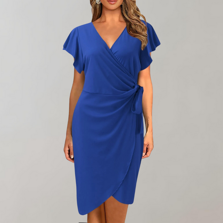Lightweight Summer Dress with Short Sleeves - Sofia-Blue-S-State of Style