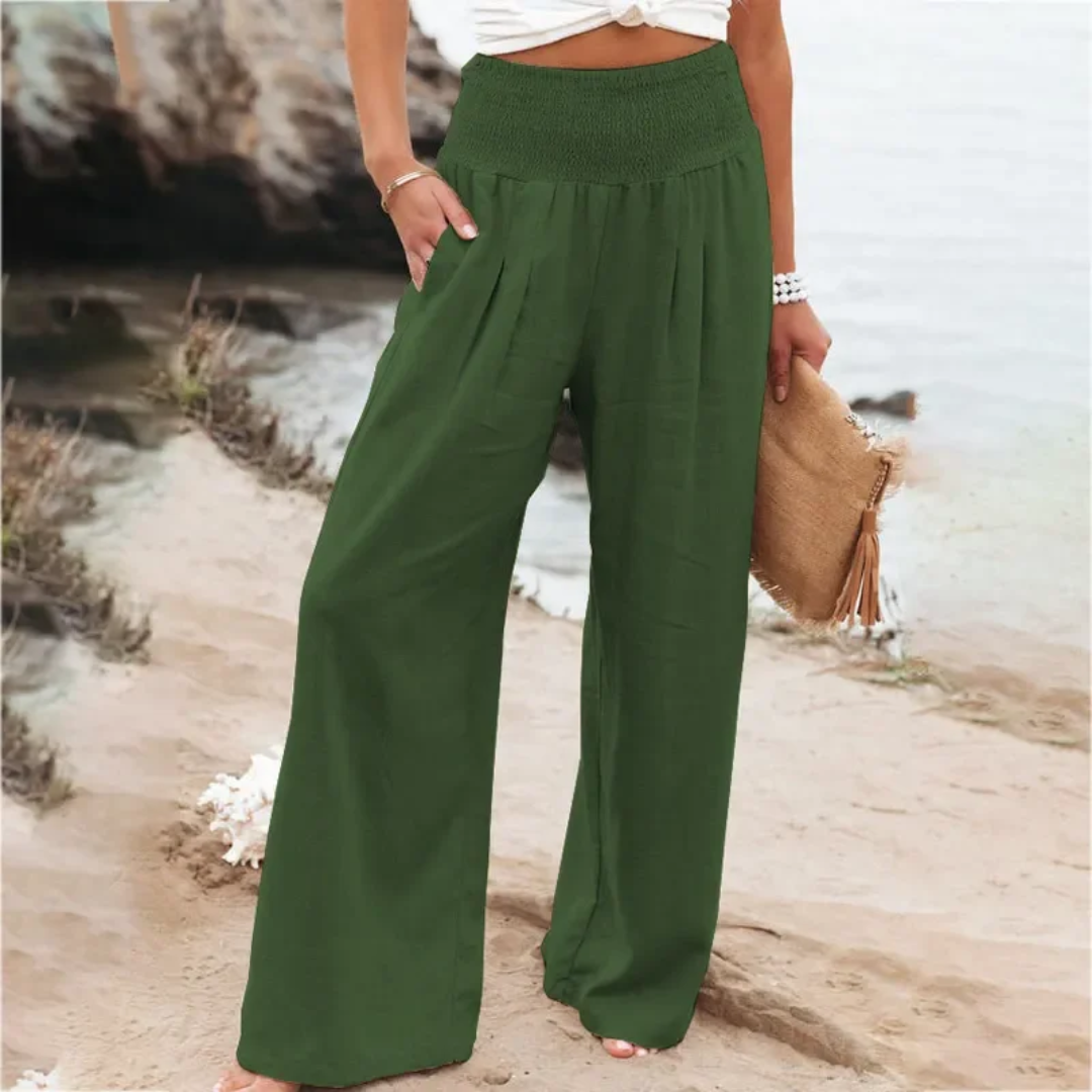 Lightweight Summer Trousers - Solana-Dark Green-S-State of Style