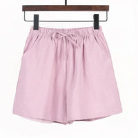 Lightweight Women’s Linen Shorts with High Waist and Sporty Fit – Fenja-Pink-S-State of Style