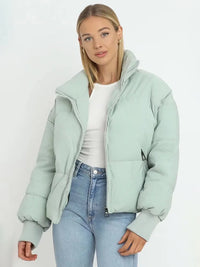 Lightweight Women's Puffer Jacket - Sofia-Light Green-S-State of Style