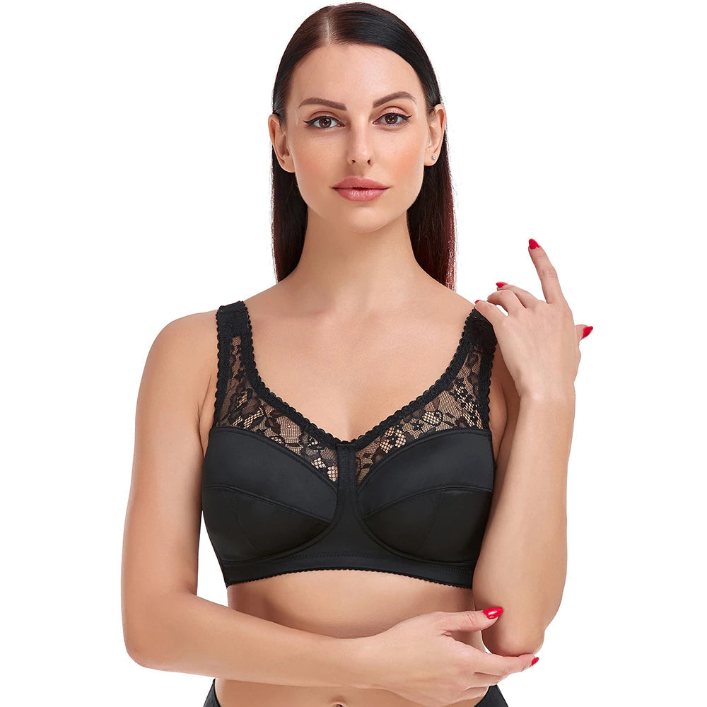 LillieBra | Full Coverage Bra for Women | Comfortable Support-B-12-Black-State of Style