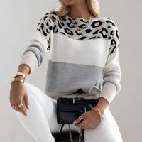 Lilly - Warm Leopard Print Sweater for Women-Beige-S-State of Style