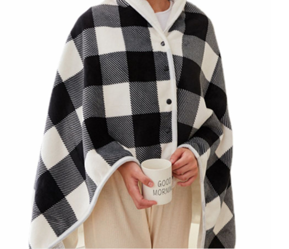 LilysDeken | Portable Electric Blanket for Women | Cosy Heated Throw-Black and White-State of Style