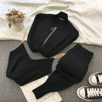 Lilysuit | Tracksuit for Women | Sporty Two-Piece Set-Black-State of Style