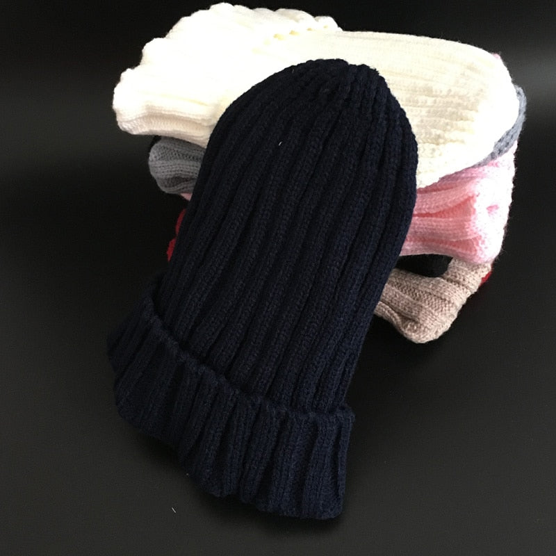 LimasHat | Knitted Women's Hat | Warm Winter Beanie-Navy Blue-Children's size-State of Style
