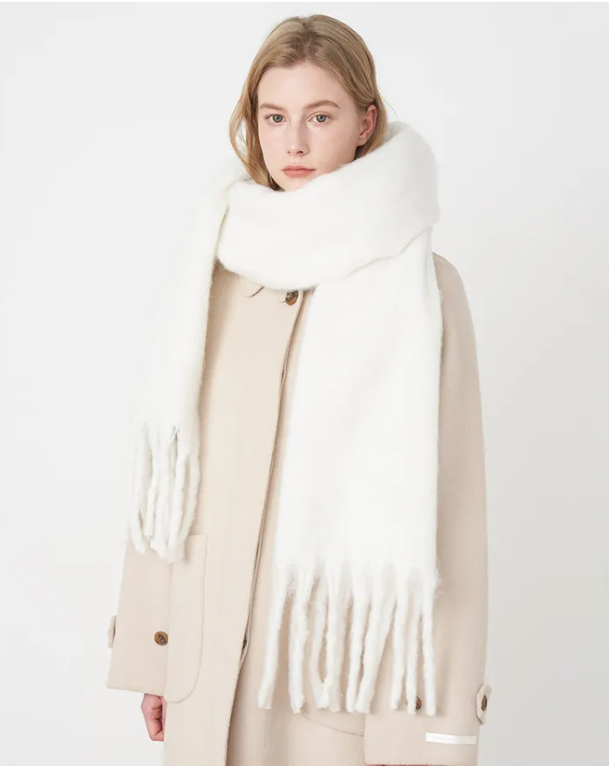 Linda Cashmere Scarf | Luxurious and Beautifully Warm-Pure White-State of Style