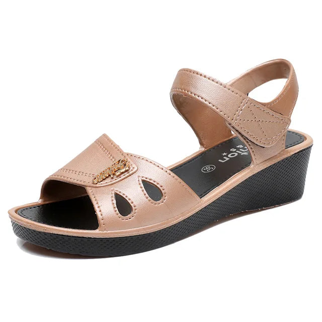 Linda - Orthopedische Zwarte Comfort Sandalen-Goud-36-State of Style