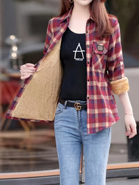 Lined Casual Ladies’ Blouse - Nora-Dark Red-XS-State of Style